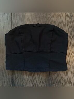 wild fable Black Smocked Strapless Top